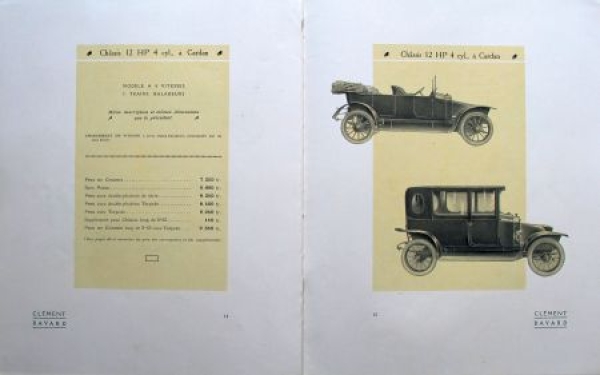 Clement-Bayard Automobiles Modelprogram 1912 Carbrochure (7932)